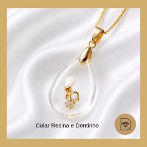 Colar Gota Resina Dentinho